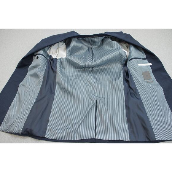 H&M Blazer Mens 38R Navy Blue Skinny Fit Stretch 2 buttons Single Breast - Picture 4 of 10